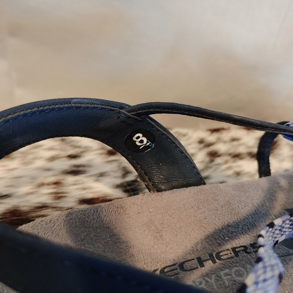 Skechers Blue & White Reggae Stretch Appeal Z-Gore Slingback Sandals Size 8 - Picture 8 of 9